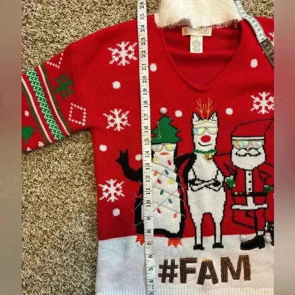 Planet Gold Women’s Long Sleeve Christmas Sweater Size Medium - Picture 5 of 7